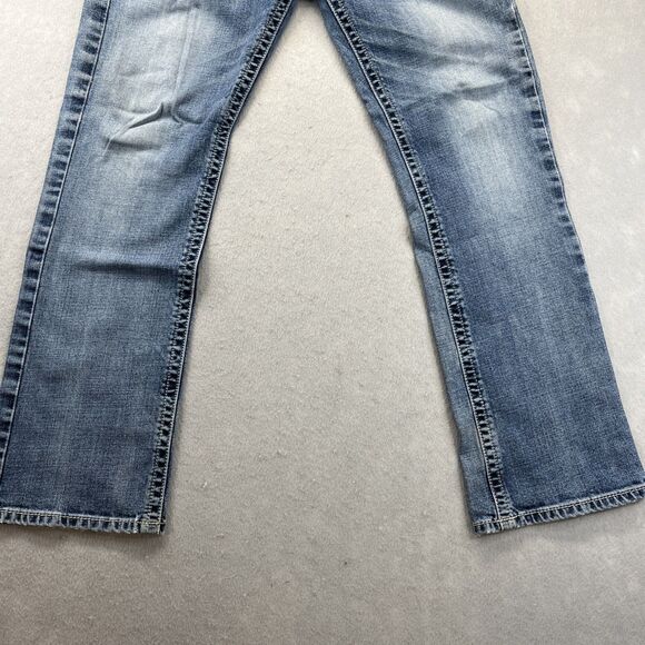 Ariat M7 Jeans Mens 35x32 Blue Rocker Straight Leg Denim Medium Wash Western - Picture 4 of 16